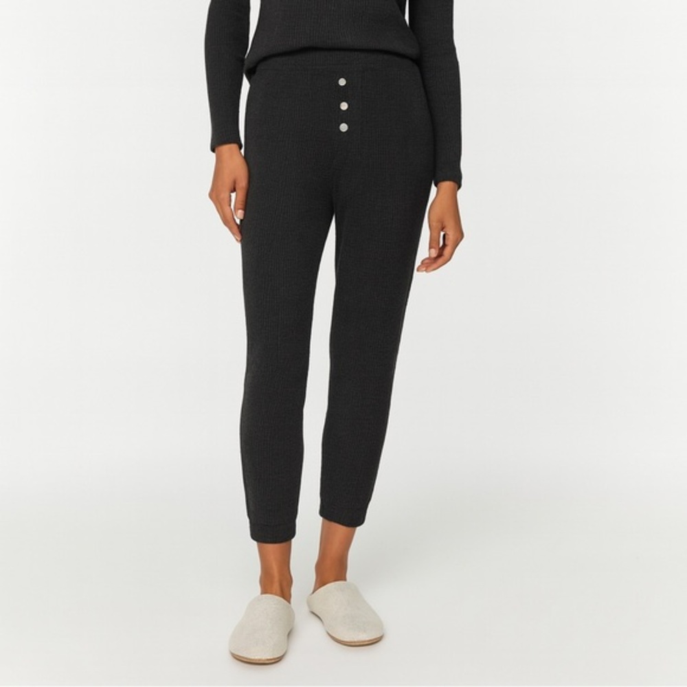 Rails Molly Lounge Pants Women's Small Charcoal Waffle Knit High Rise Cozy Taper